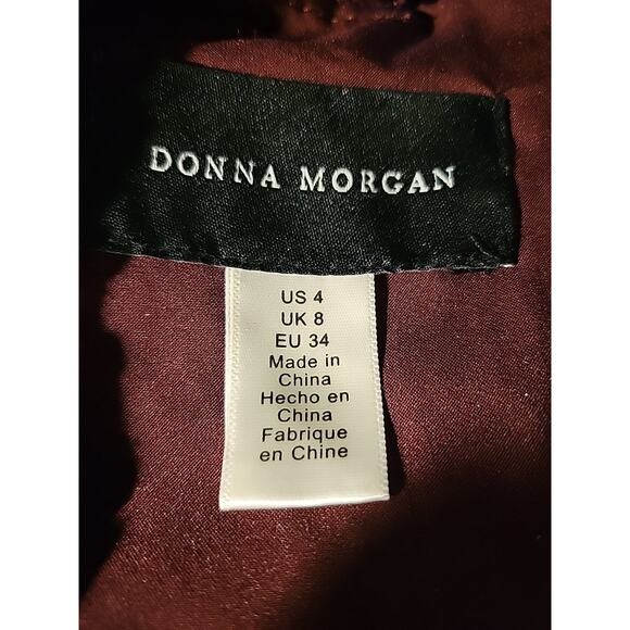 Donna Morgan Burgundy Lace Dress Wedding Guest Church Mother of the Bride Size 4 - Picture 3 of 10